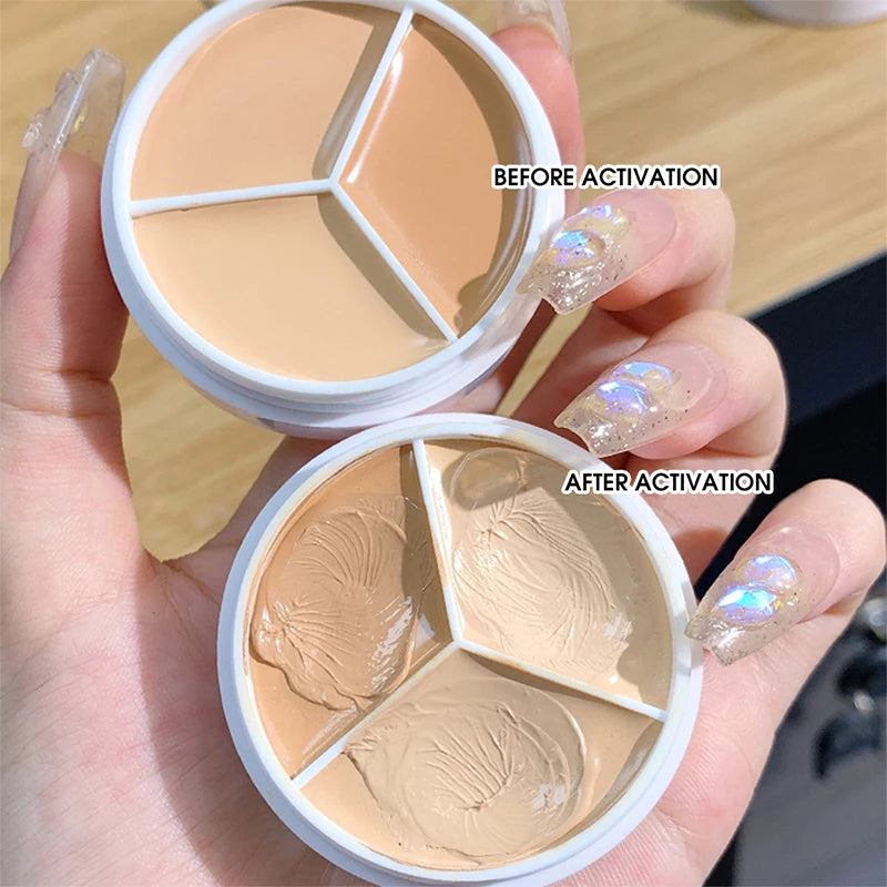 XIXI Pure Holding Makeup Three Color Concealer Spot Acne Print Repair Foundation Dark circles are not easy to stick powder Beauty World Shop