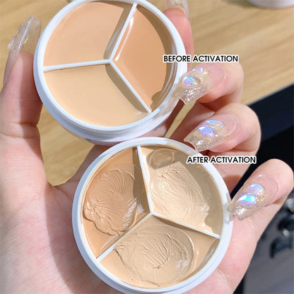 XIXI Pure Holding Makeup Three Color Concealer Spot Acne Print Repair Foundation Dark circles are not easy to stick powder Beauty World Shop