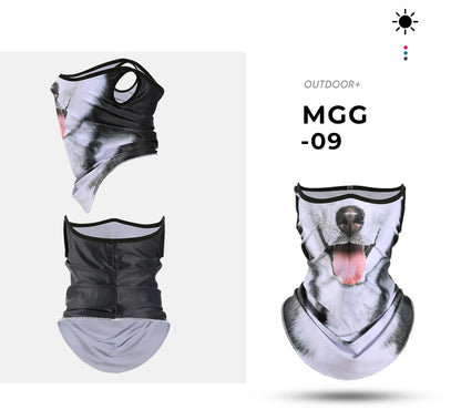 3D Animals Magic Scarf Bandana Breathable Neck Warmer Gaiter Hanging Ear Outdoor Sports Triangle Face Mask Neckerchief Summer Beauty World Shop