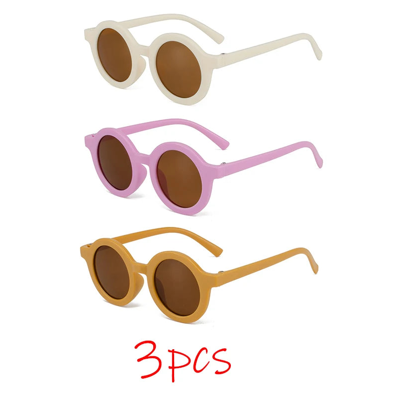 Children's sunglasses, inset style  round frame, 1-7 year old baby sunglasses, sun shading, sun protection Beauty World Shop