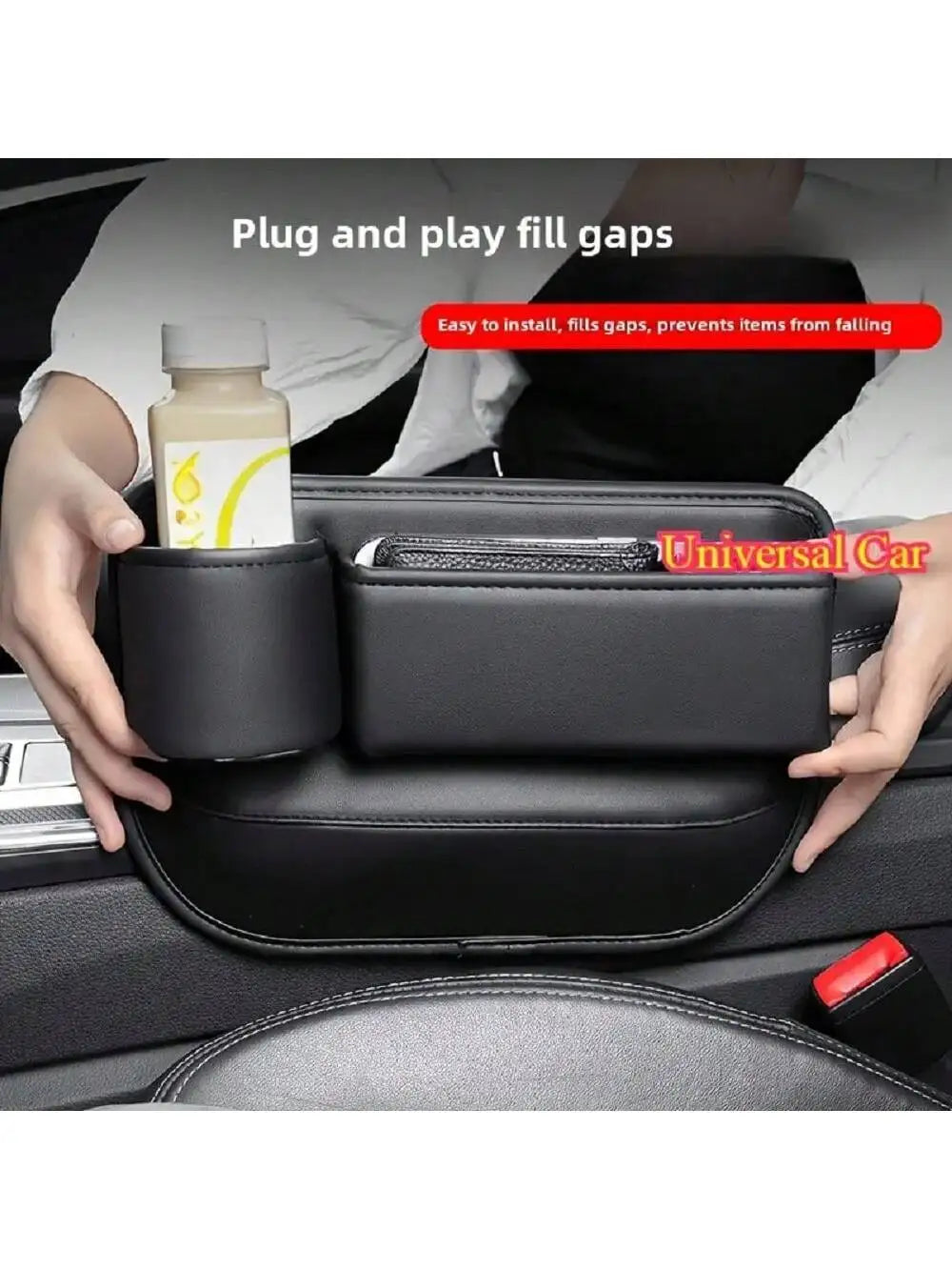 Universal Car Seat Gap Organizer Storage Box Multifunction Leather Crevice Side Storage Pocket Wallet Keys Card with Cup Holder Beauty World Shop