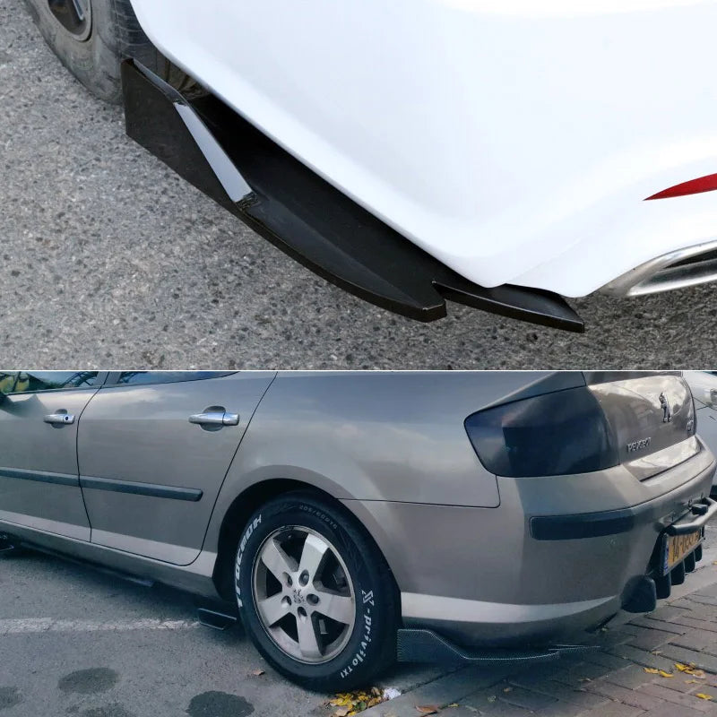 Pair Universal Car Rear Bumper Spoiler Lip Carbon Fiber Wing Trim Protection Anti-crash Diffuser Side Skirt Wrap Angle Splitter Beauty World Shop