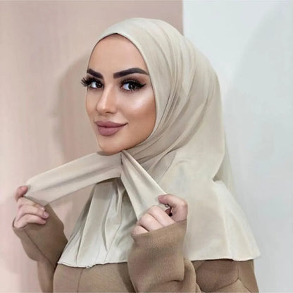 New Instant Jersey Hijab Undercap Hijabs for Woman Muslim Women Hijab Cap Full Cover Snap Fastener Head Wraps Scarf Islam Turban Beauty World Shop