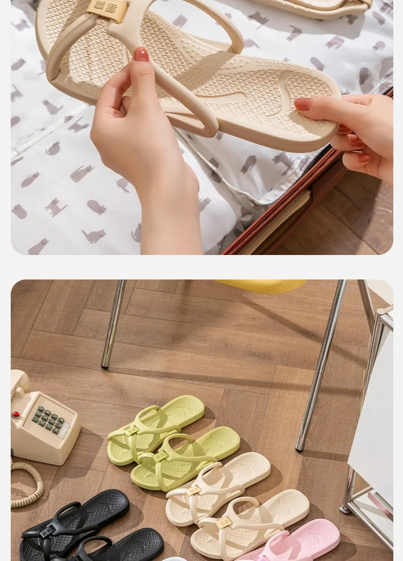 Foldable Travel Slippers Unisex EVA Flip Flops Hotel Non Slip Bathroom Indoor Outdoor Portable Lightweight Comfortable Beauty World Shop