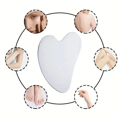 1pc Gua Sha Board Beauty Skin Care Facial Tool Stainless Steel GuaSha Massage Tool Natural Universal Facial Silver Metal Beauty World Shop