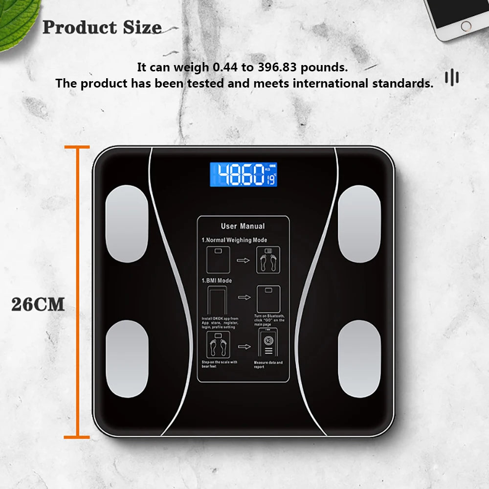 Body Fat Scale Smart Wireless Digital Bathroom Weight Scale Body Composition Analyzer With Smartphone App Bluetooth-compatible Beauty World Shop