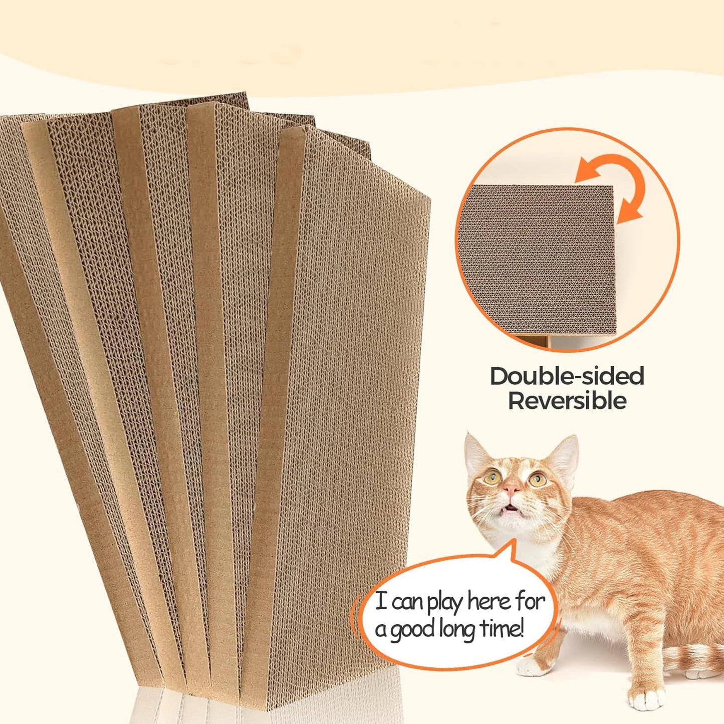 Durable Cardboard Cat Scratching Pad with Cat Bed Combo Non-Shedding All-Season Pet Bed Toy for Cats, Essential Pet Supplies
