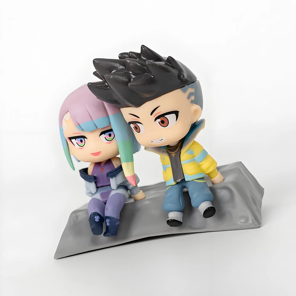 8cm Cyberpunk Edgerunners Q Version Anime David Martinez Lucyna Kushinada Lovers Action Figure Collection Model Toys Beauty World Shop