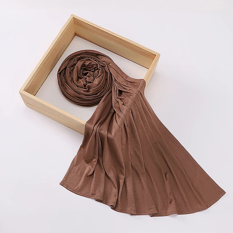 Muslim Jersey Hijab Scarf Women Long Solid Color Head Wrap For Women Hijabs Scarves Ladies Muslim Veil Jersey Hijabs Beauty World Shop