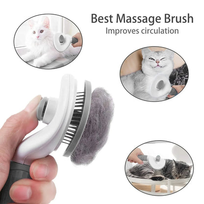 Pet Dog Brush Cat Comb Self Cleaning Pet Hair Remover Brush For Dogs Cats Grooming Tools Pets Dematting Comb Dogs Accessories Beauty World Shop
