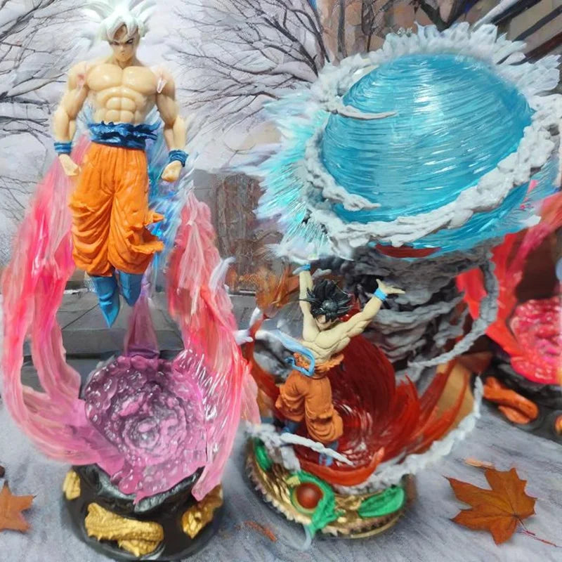 2pcs New Dragon Ball Son Goku 25cm Figure Ultra Instinct Super Saiyan Figurine Statue Pvc Statue Model Ornament Collection Gift Beauty World Shop