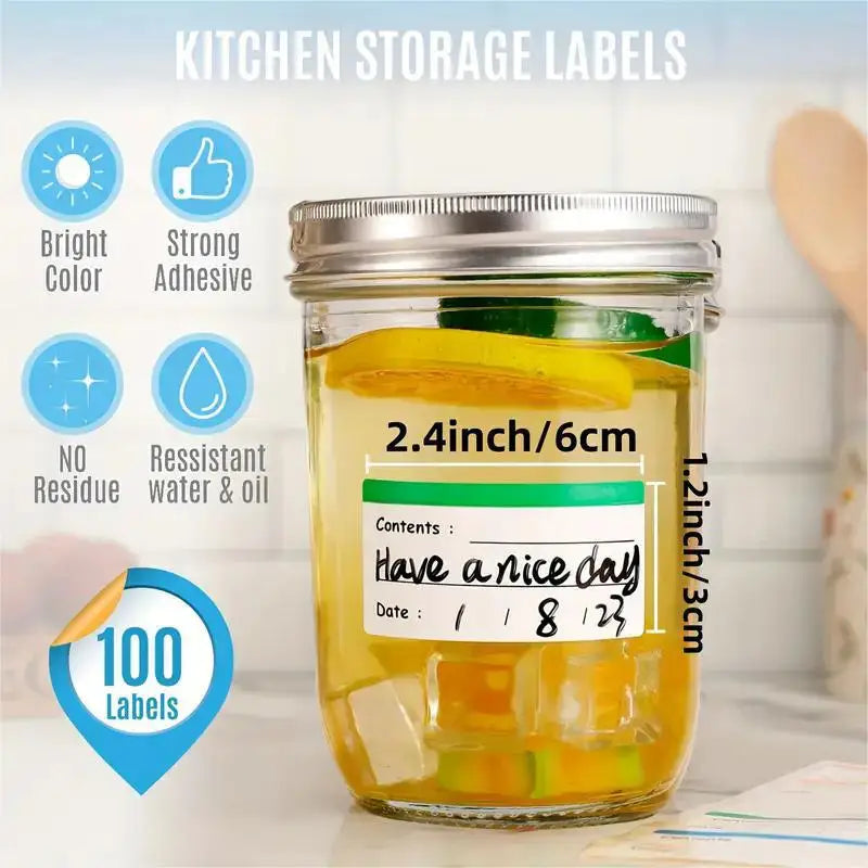 100/400 Pieces Colorful Refrigerator Labels Food Storage Labels Stickers for Food Containers Beauty World Shop