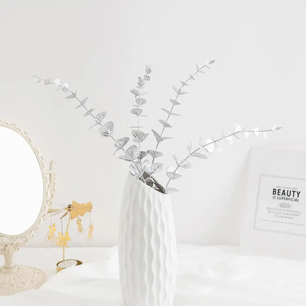 10/20pcs Artificial Plants Eucalyptus Leaves Fake Plants Vase Home Table Party Wedding Bridal Bouquet Decorations Outdoor Garden Beauty World Shop