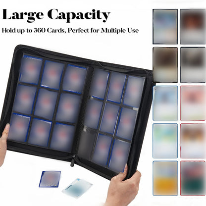 9 Pocket Zipper Card Binder, 360 Trading Card Holder Book, Premium PU Cover Zip Binder for Cards, Durable Side Loading Card Beauty World Shop