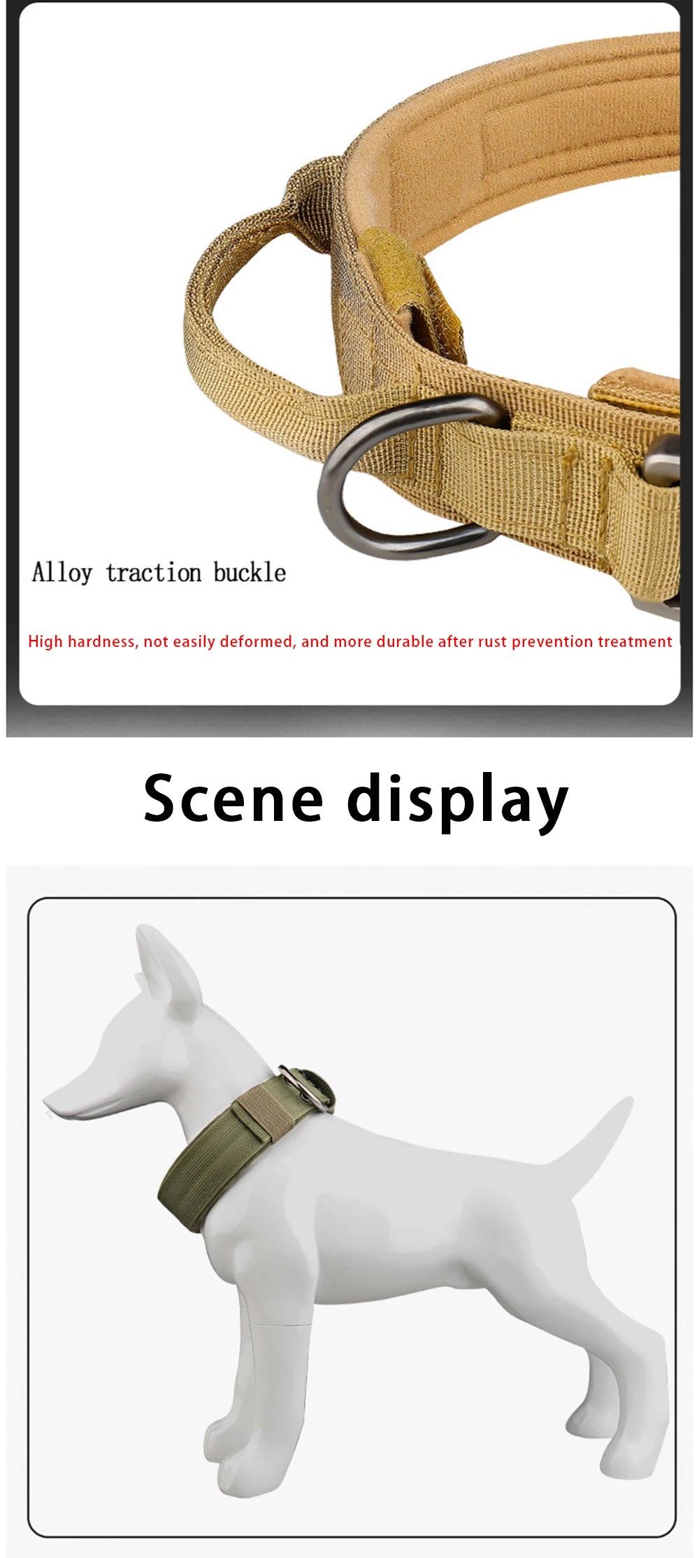 Pet Products Outdoor Tactical Dog Collar Metal Buckle Breathability Nylon Collar Medium and Large Dog Training Neck Collar Dog Beauty World Shop