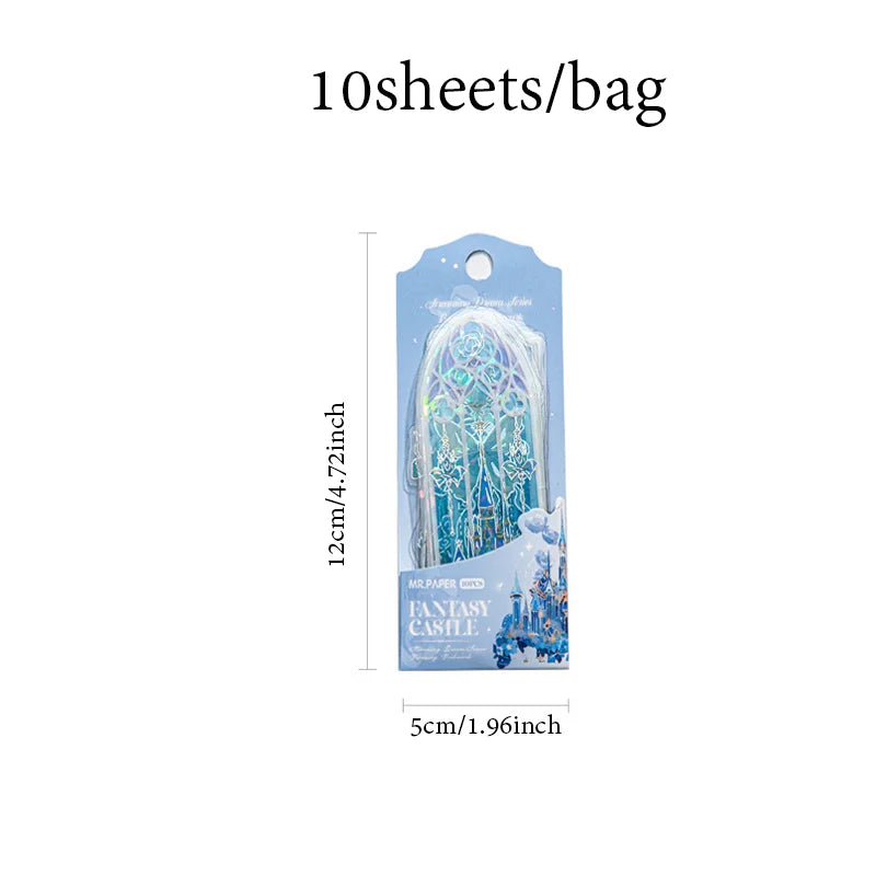 4Style 10pcs/pack Shell Light PVC Bookmark Streamer Dream High Value Ins Fresh Reading Mark Card Decoration Student Stationery Beauty World Shop