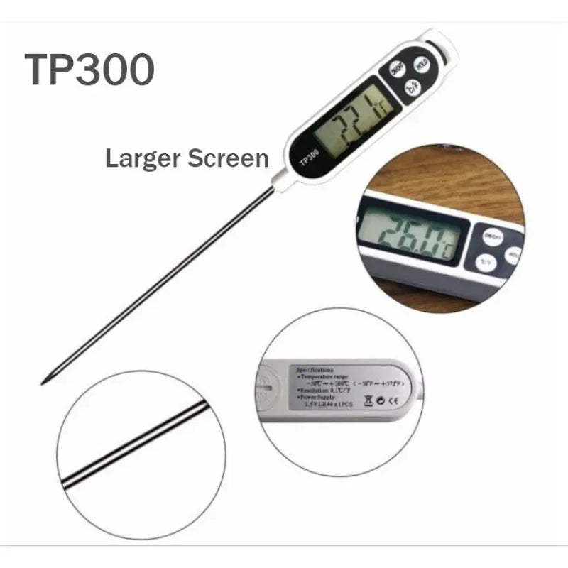 Food Thermometer TP300 Digital Kitchen Water Oil Thermometer for Meat Cooking Food Probe BBQ Electronic Oven Kitchen Tools Beauty World Shop