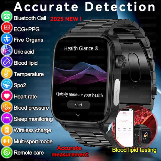 2025 New 24-Hour Health Monitoring Smart Watch Men Uric Acid Blood Lipids Heart Rate Bluetooth Call Smartwatch Women Beauty World Shop