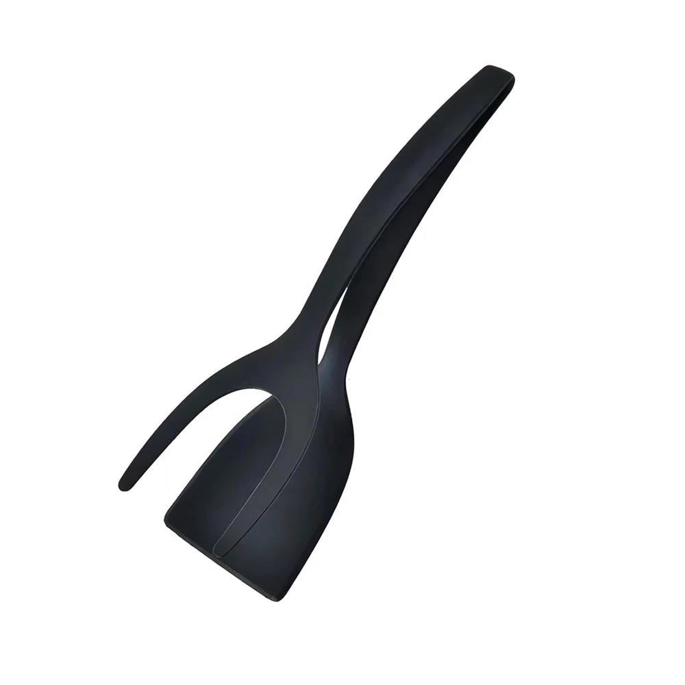New 2 in 1 Grip Flip Spatula Tongs Egg Flipper Spatula Nylon Non Stick Coating Pancake Fish French Toast Omelet Making Tool Beauty World Shop