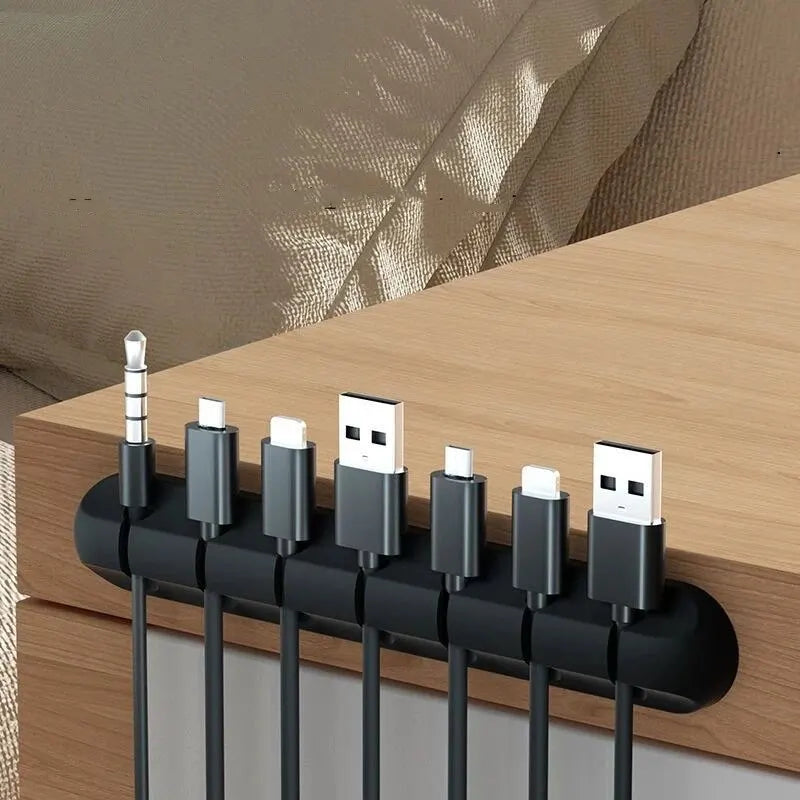 5/7-hole Data Cable Organizer, Desktop Charging Cable Storage Protector, Mouse Cable, Headphone Winding Device, Fixing Clipp Beauty World Shop