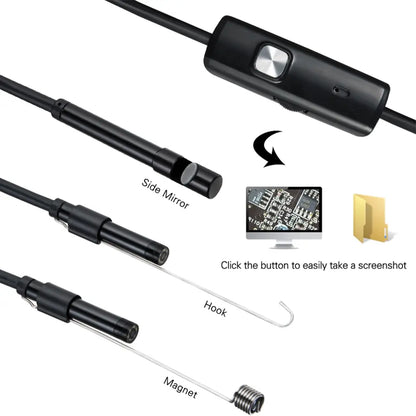 7.0MM TYPE-C Endoscope Camera IP67 Waterproof 6 LEDs Adjustable USB Android Flexible Inspection Borescope Cameras for Phone PC Beauty World Shop