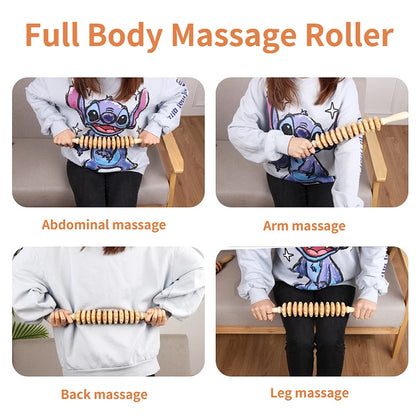 Natural Curved Wooden Massage Roller for Waist and Thigh, Multi-Functional Body Roller for Cellulite Reduction & Muscle Tension Beauty World Shop
