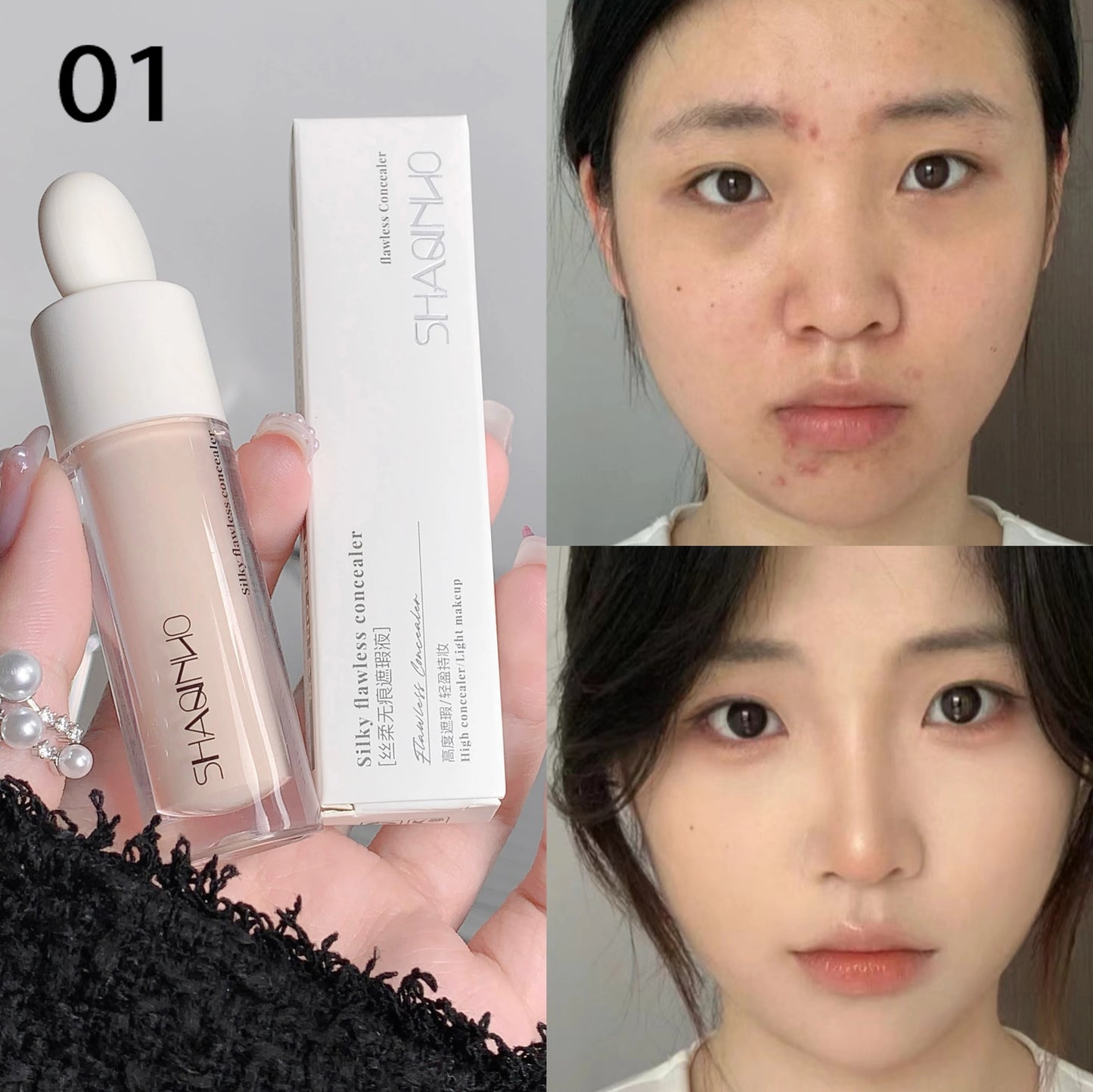 3 Colors Silky Concealer Concealer Cover Acne Marks Spots Dark Eye Circles Face Brightening Skin Whitening Concealer Beauty World Shop