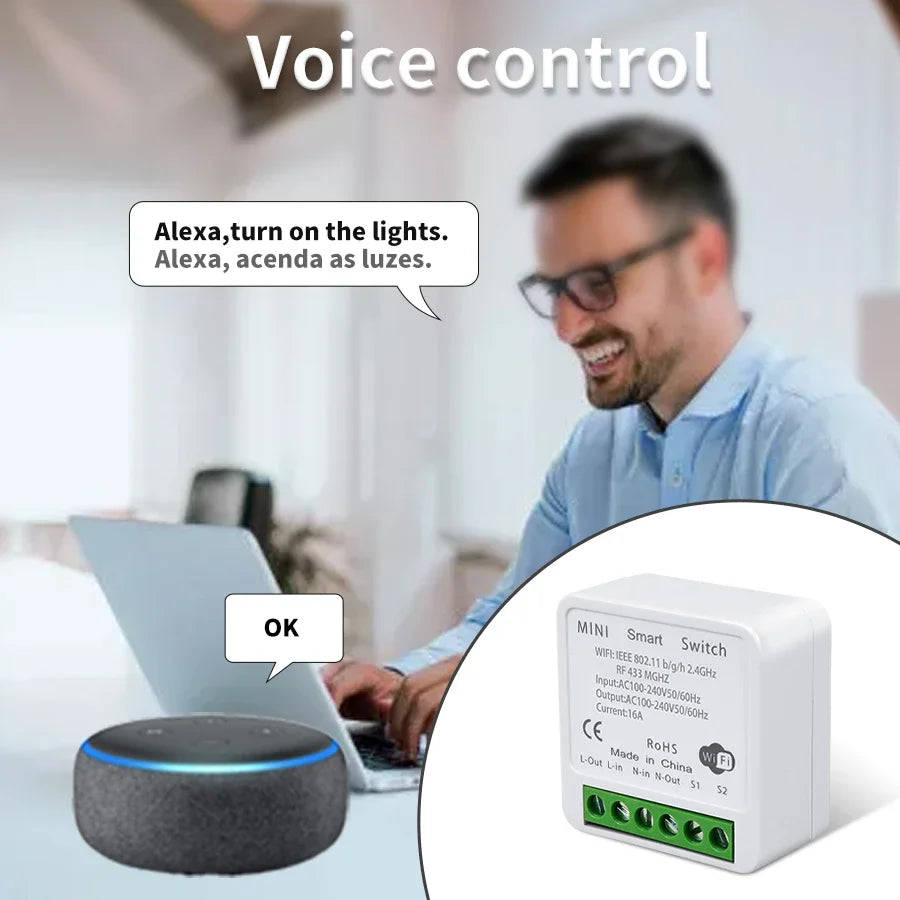 Wifi Smart Switch for Led Lighting Tuya Smart Life RF 433MHz Remote Voice Control Alexa Google Alice 1/2/3 Gang Wireless Switch Beauty World Shop