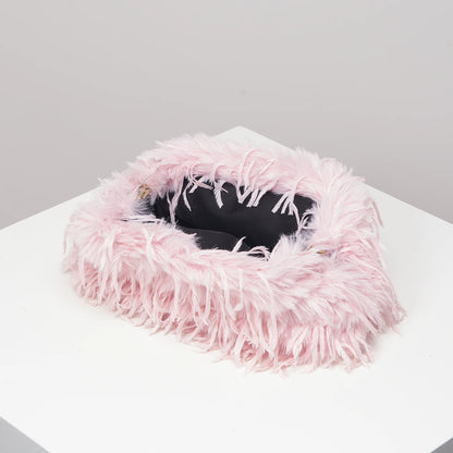 Dopamine-style clip bag, Y2K plush clutch bag, candy-colored women's purse, dinner dress clutch Beauty World Shop