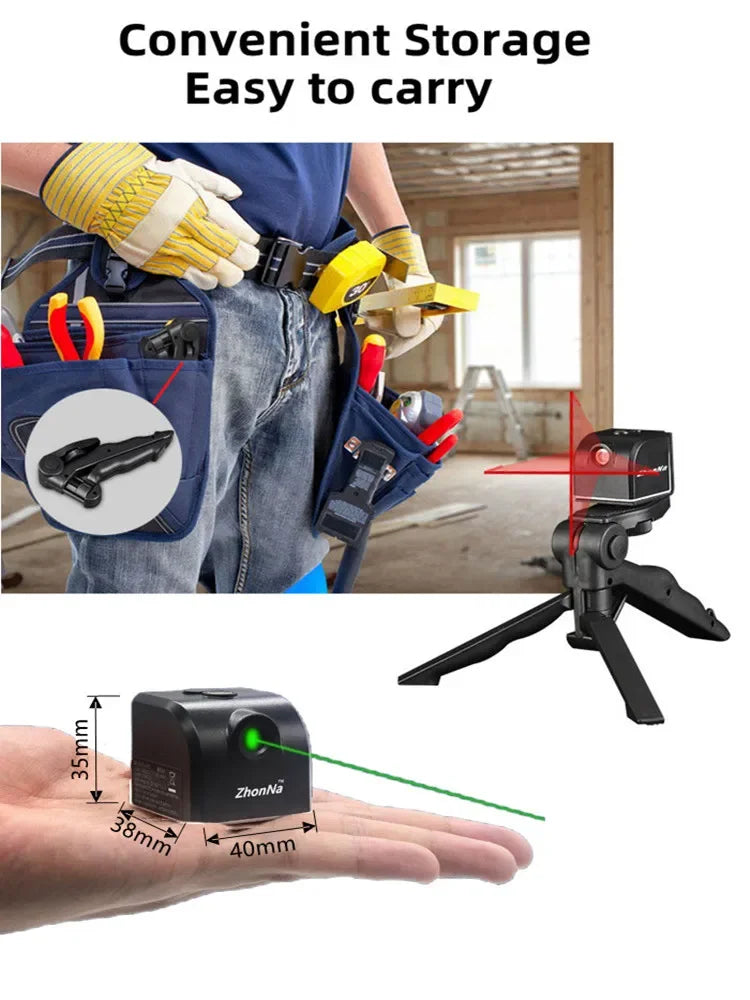 Powerful Laser Level Mini Horizontal And Vertical Cross Lines Super Green Portable Laser Level Location Line For USB Charge DIY Beauty World Shop