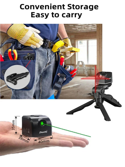 Powerful Laser Level Mini Horizontal And Vertical Cross Lines Super Green Portable Laser Level Location Line For USB Charge DIY Beauty World Shop
