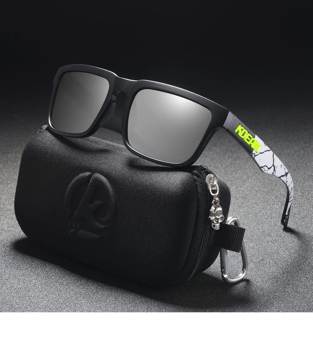 KDEAM Men's Polarized Sunglasses Square Casual Outdoors Sun Glasses Women Unisex Sunglass For Couple With Zipper Case Beauty World Shop