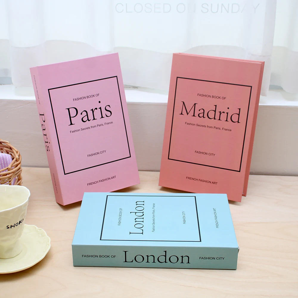 3Pcs Foldable Fashion Fake Books Living Room Decoration Designer Books Coffee Table Ornaments Club Hotel Room Villa Prop Books Beauty World Shop