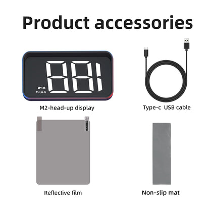  M2 Car GPS Head Up Display Universal Car Speedometer Gauge KM/H Windshield Projector Automatic Photosensitive Digital Speed Me Beauty World Shop