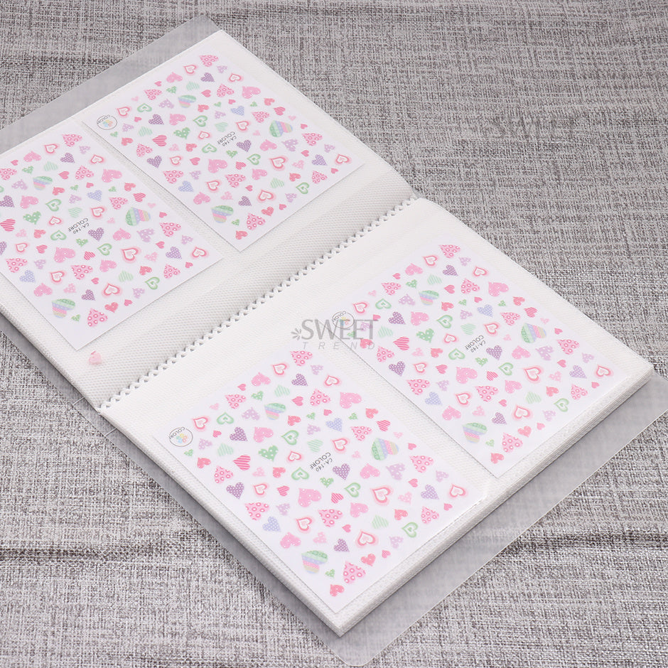 100 Slots Empty Nail Art Sticker Storage Book Album Exhibition Decals Collecting Organizer Holder Display Notebook Manicure Tool Beauty World Shop