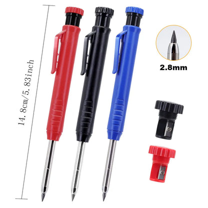 6Pcs Engineering Drawing Woodworking Marking Mechanical Pencils, 2.8mm Long Head Carpenter Pencil, Applicable Construction Works Beauty World Shop