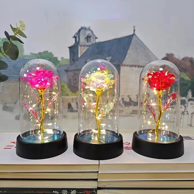 Rose Light Beautiful Realistic Looking Night Light Rose Eternal Flower Party Supplies LED Simulation Rose Flower Valentine's Day Beauty World Shop