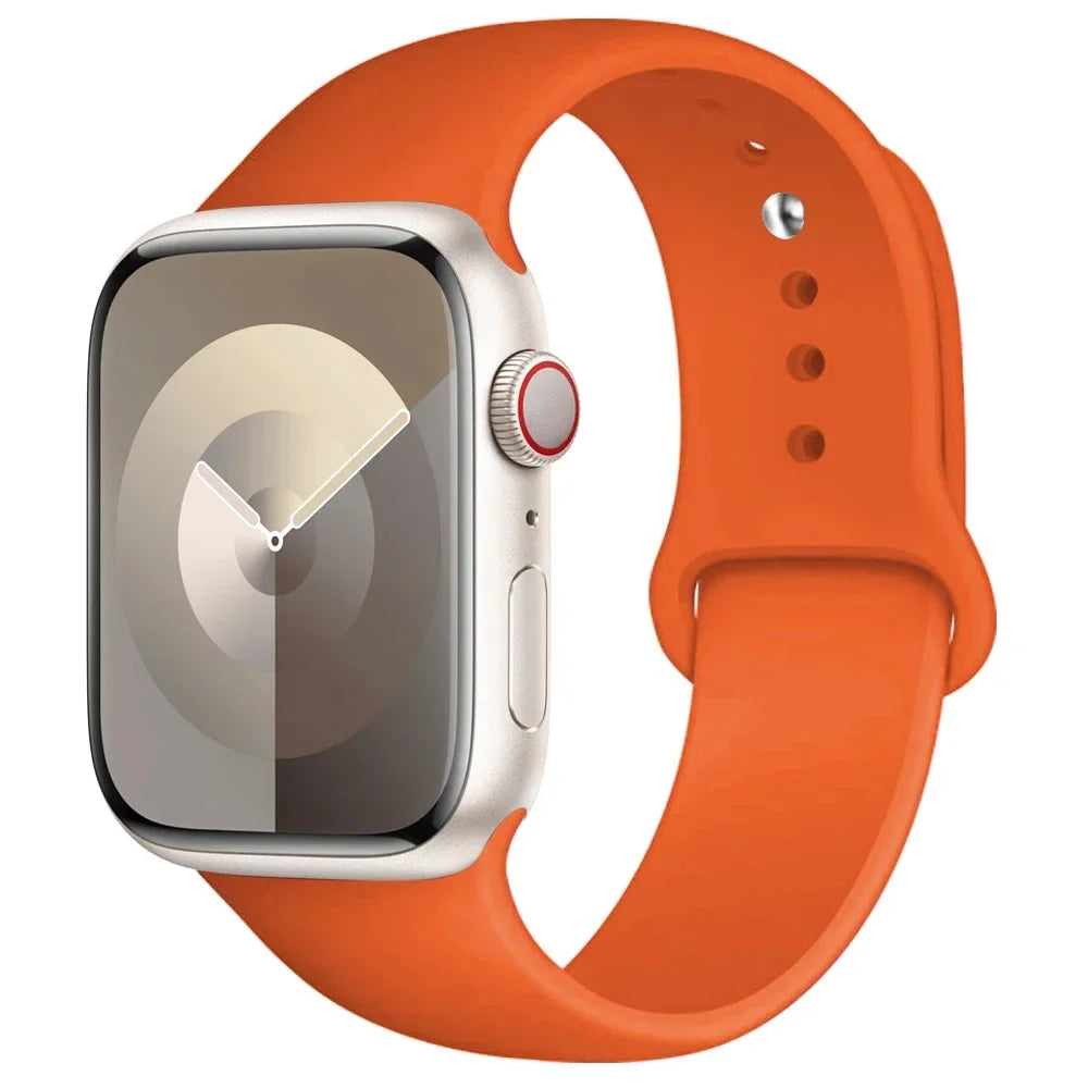 Silicone Band For Apple Watch strap 44mm 45mm 40mm 41mm 42-38mm 45 mm sport bracelet iwatch series 8 7 6 5 4 3 SE 9 Ultra 2 49mm Beauty World Shop