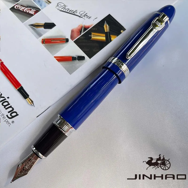 1 PCS JINHAO 159 Classic Design SIlver Trim Calligraphy Iridium Business Pen With Converter Beauty World Shop