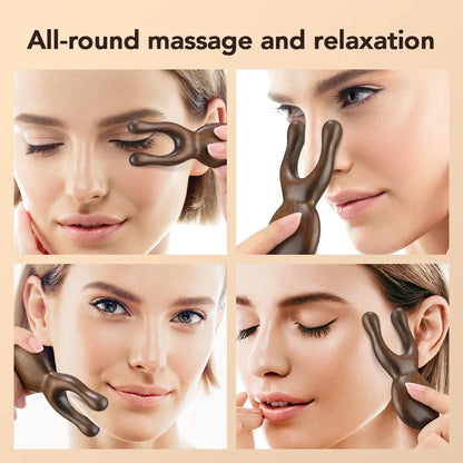 Wooden Gua Sha Facial Tools  Head Massager Sandalwood Wood Massage Tool for Face Nose Eye  Wood Therapy Massage Acupressur Tools Beauty Trend Shop