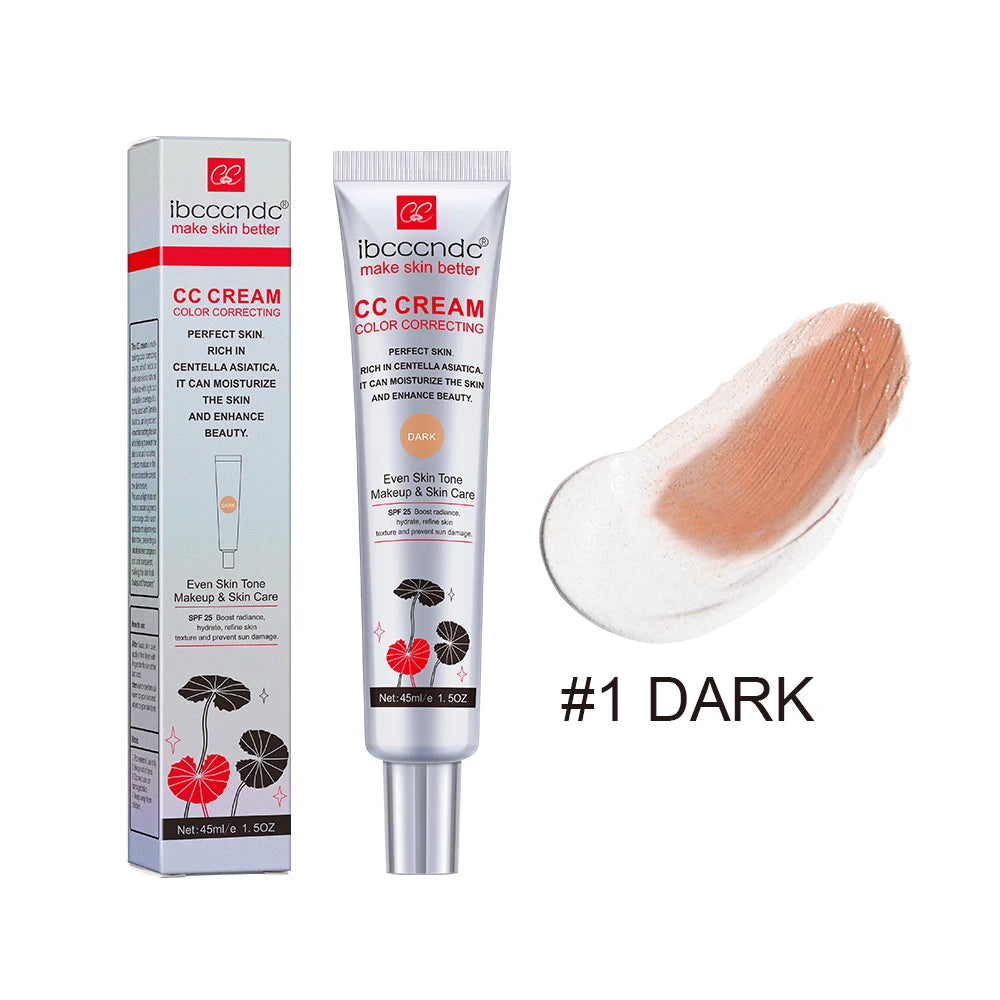 45ml Color Correcting CC Cream Facial Centella Asiatica Repair BB Cream Natural Concealer Whitening Liquid Foundation Cosmetics Beauty World Shop