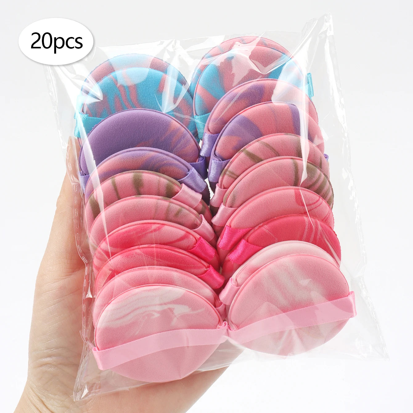 Air Cushion Powder Puff 10-20-30-50 Bags Random Colors and Shapes. Contains Air Cushion Powder Puff, Latex-Free Sponge Mix and Beauty World Shop