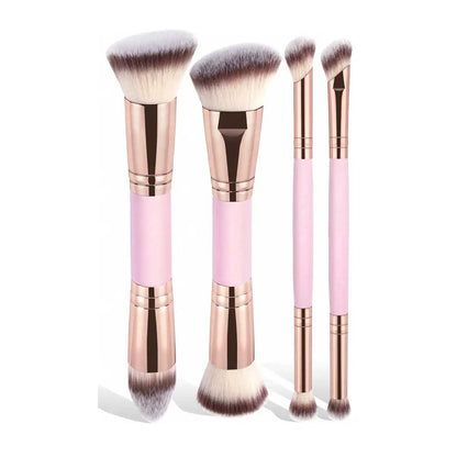 4pcs Basic Makeup Brushes Set With Box Dual-ended Foundations Powder Blush Details for Eyeshadow Brushes Beginner Travel Beauty World Shop