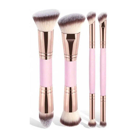 4pcs Basic Makeup Brushes Set With Box Dual-ended Foundations Powder Blush Details for Eyeshadow Brushes Beginner Travel Beauty World Shop