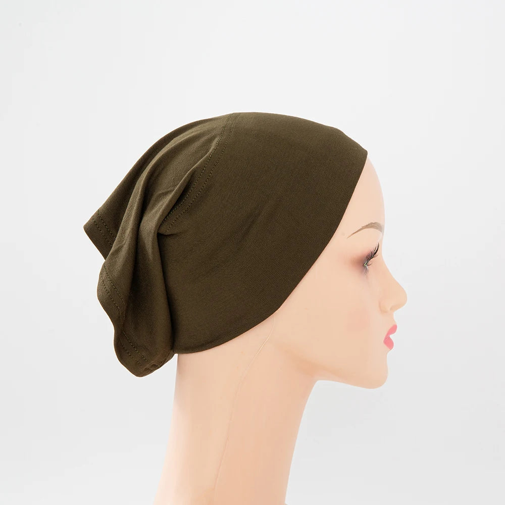 56colors Fashion Women Inner Hijab Tube Muslim Cap Bonnet Plain Islamic Underscarf Bamboo Jersey Undercaps Beauty World Shop