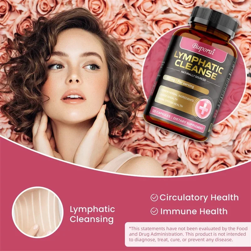Lymphatic Cleanse - Supports Lymph Node Health and Fluid Balance, Boosts Immunity, and Promotes Overall Well-being - 120pcs Beauty World Shop