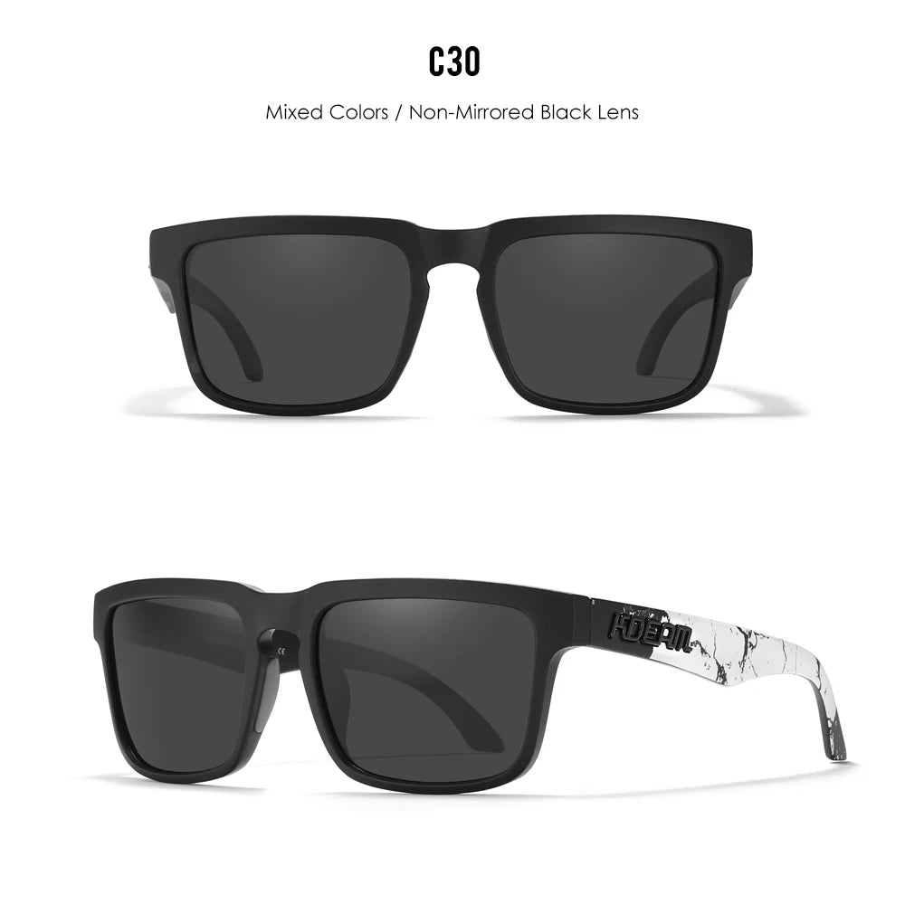 KDEAM Men's Polarized Sunglasses Square Casual Outdoors Sun Glasses Women Unisex Sunglass For Couple With Zipper Case Beauty World Shop