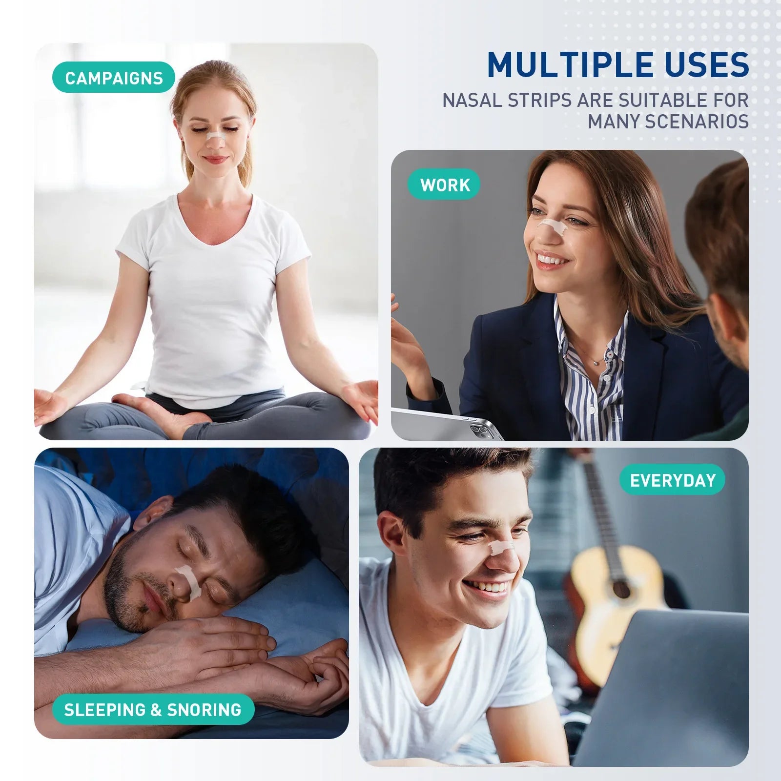 30/60/90Pcs,Sleep Nasal Strips,Nose Breathe Strips,Anti Snoring Nose Strips for Breathing,Exercise Air Intake and Improve Sleep Beauty Trend Shop