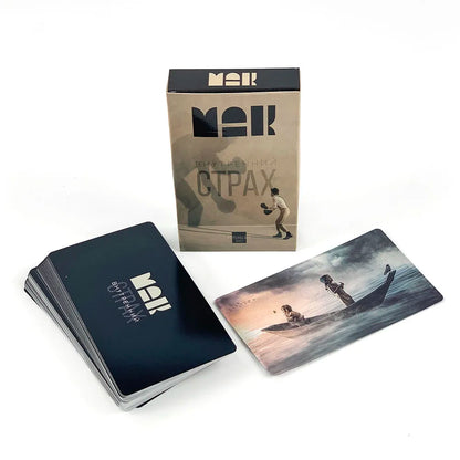 50 Pcs Russian Metaphorical Associative Oracle Cards MAK Psychology With Guidebook，Family Gathering Cards Party Games Beauty World Shop