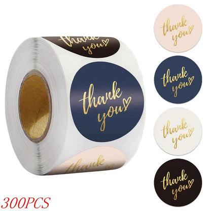 50-500pcs 1inch Blue Thank You Stickers For Envelope Sealing Labels Stationery Supplies Handmade Wedding Gift Decoration Sticker Beauty World Shop